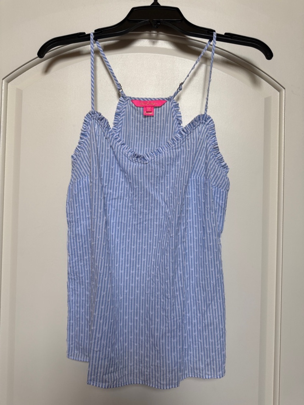 Lilly Pulitzer Blue & White Striped Spaghetti Strap Top